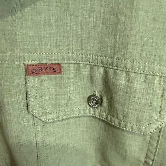 Orvis Men's Short Sleeve Button Down Shirt Green‎ Lightweight Outdoor Fishing XL - Picture 3 of 4